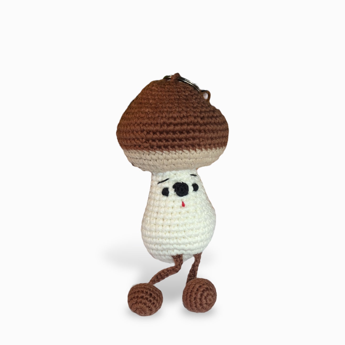 King Mushroom - handmade crochet keychain
