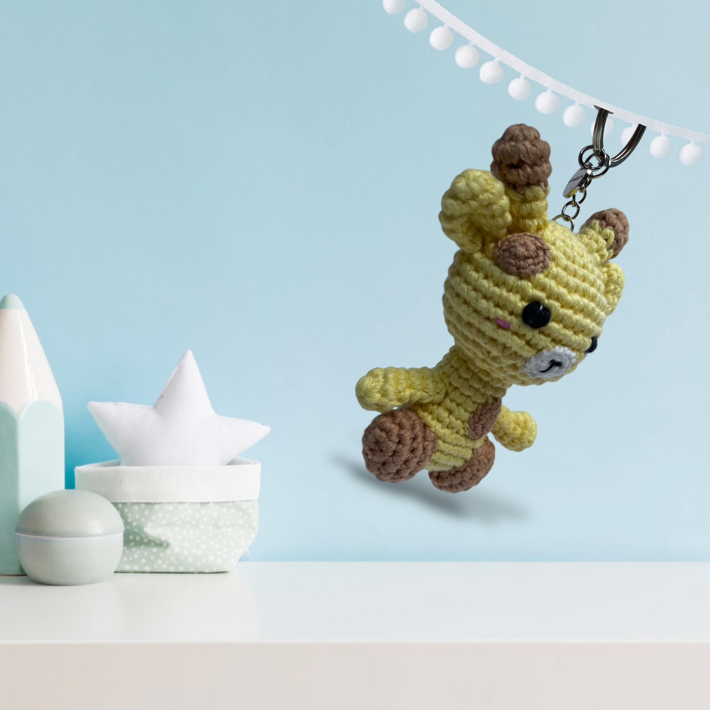 Little Giraffe - handmade crochet keychain