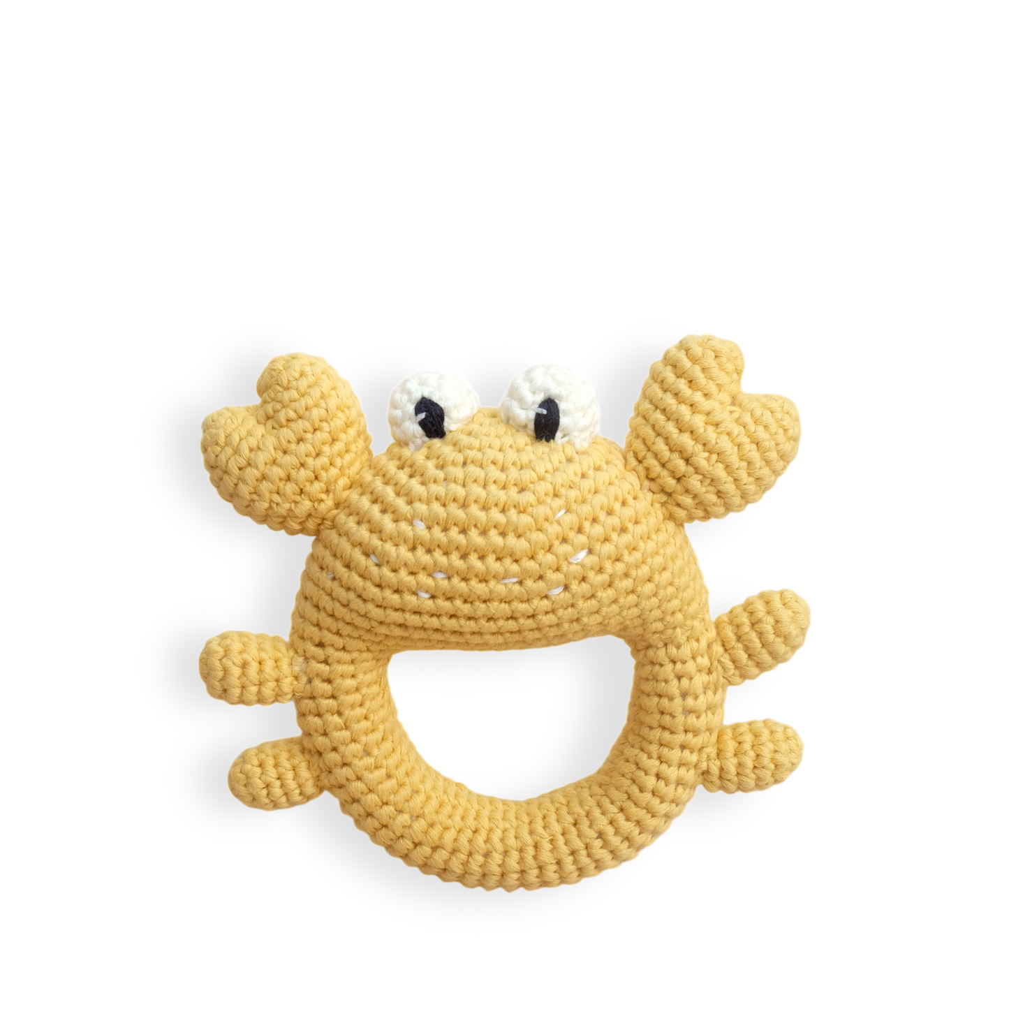 Crab Soft Rattle - handmade crochet toy