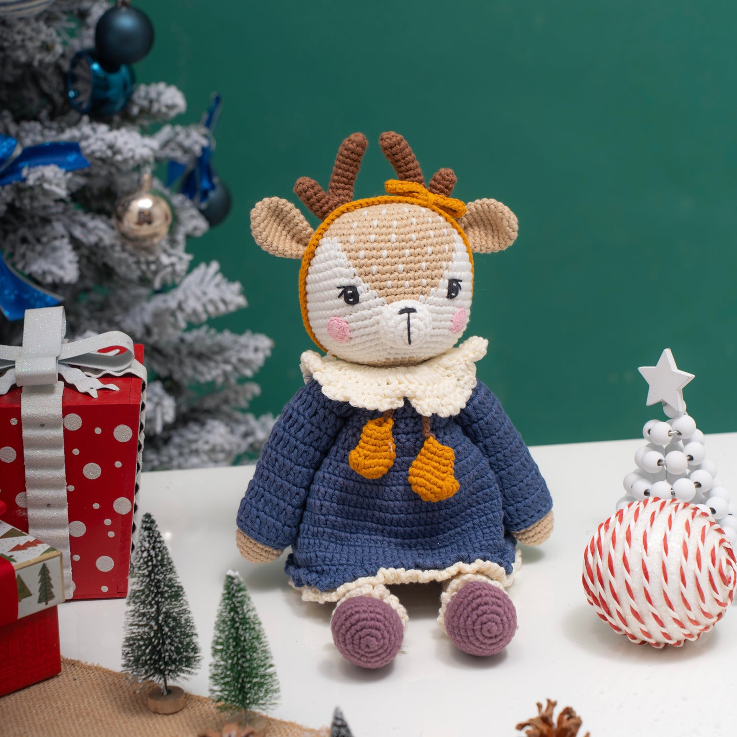 Dancer The Reindeer - handmade crochet animal