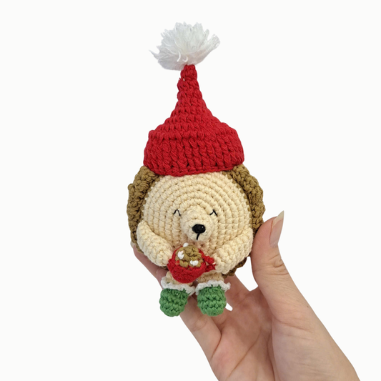 Hedgehog - handmade crochet ornament