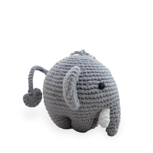 Elephant - handmade crochet keychain
