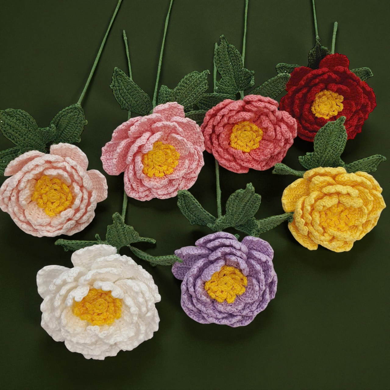 Peony - handmade crochet flower