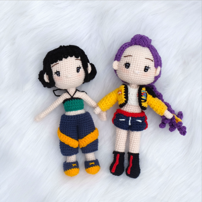 Zoey Kpop Demon Hunter - handmade crochet doll