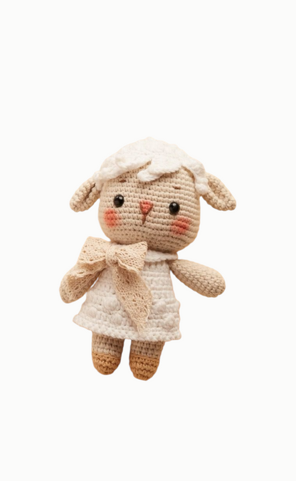 Baby Sheep Girl - handmade crochet animal
