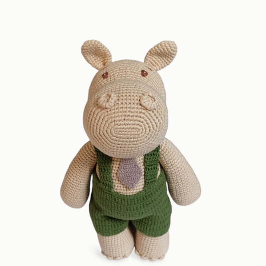 Muffin The Courteous Hippo - handmade crochet animal
