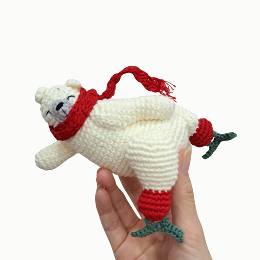 Polar Bear - handmade crochet ornament