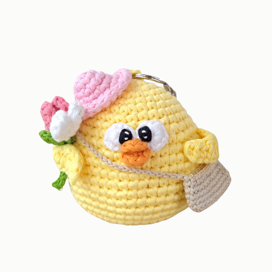 Single Chicky Chicken - handmade crochet keychain