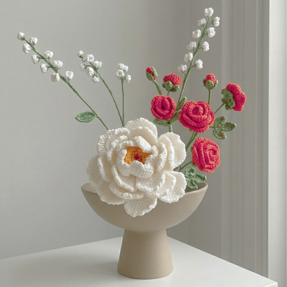 Peony - handmade crochet flower
