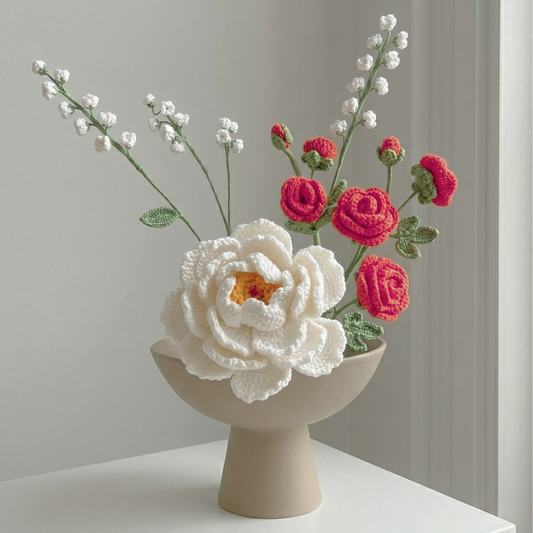 Peony - handmade crochet flower