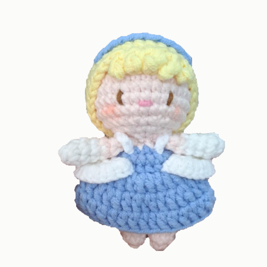 Cinderella Mini Doll - handmade crochet keychain
