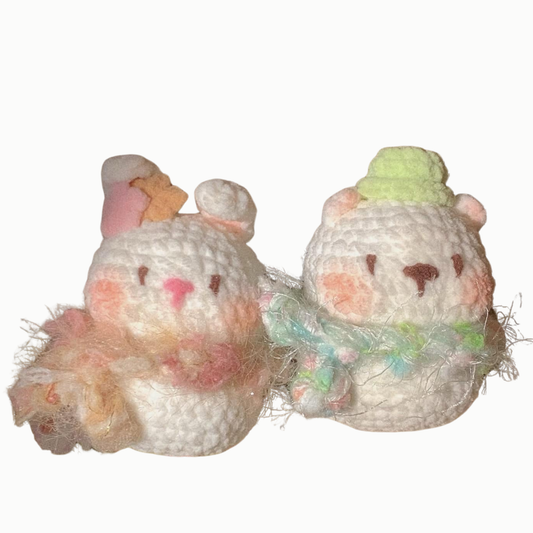 Gummy Bunny - handmade crochet keychain