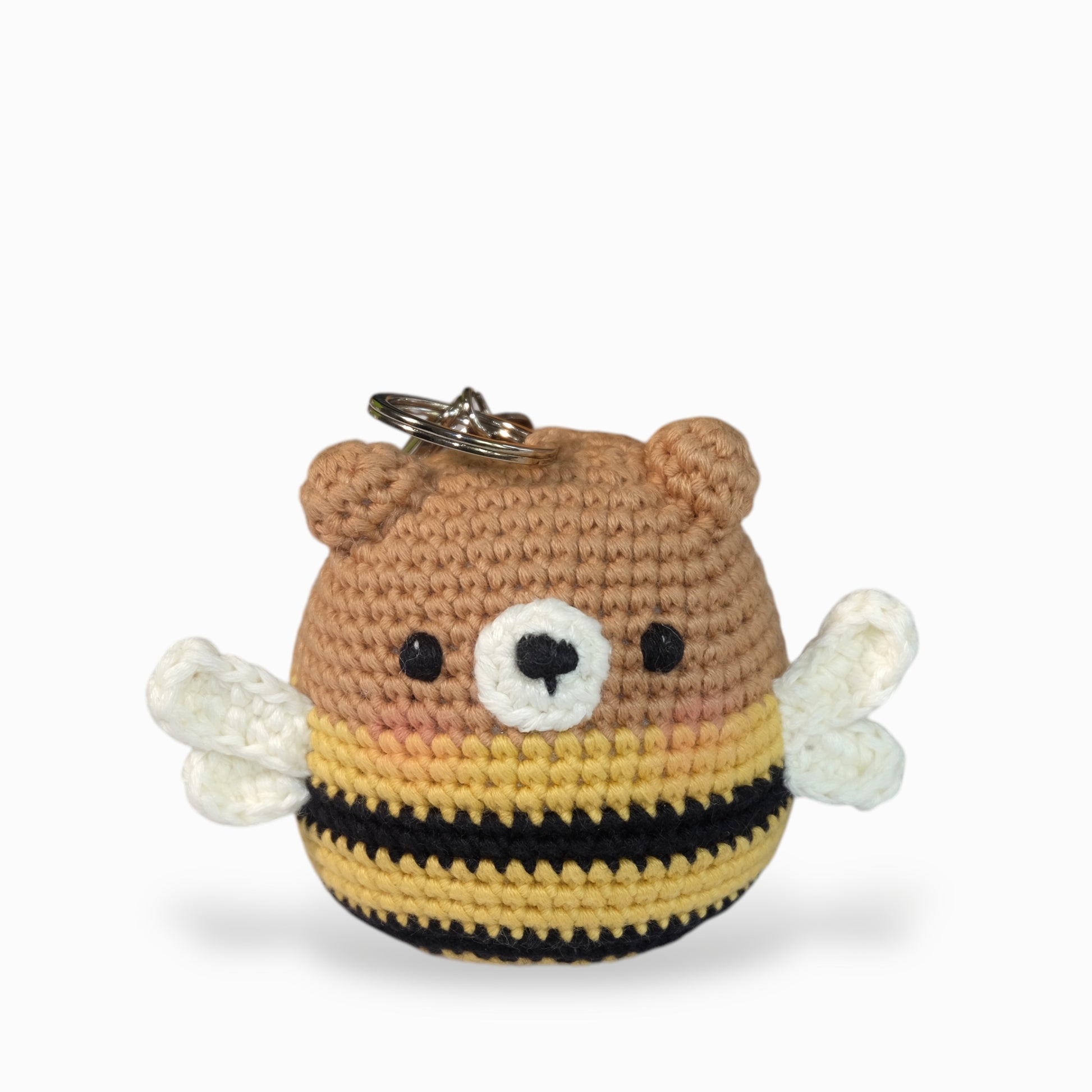 Unique gift handmade crochet keychain honey bee bear Canada 