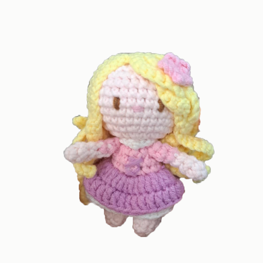 Rapunzel Mini Doll - handmade crochet keychain